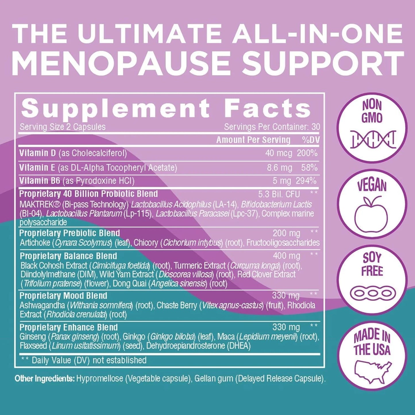 Clear Ultimate Menopause Support Symptom Relief 8In1 Probiotic 60 Capsules