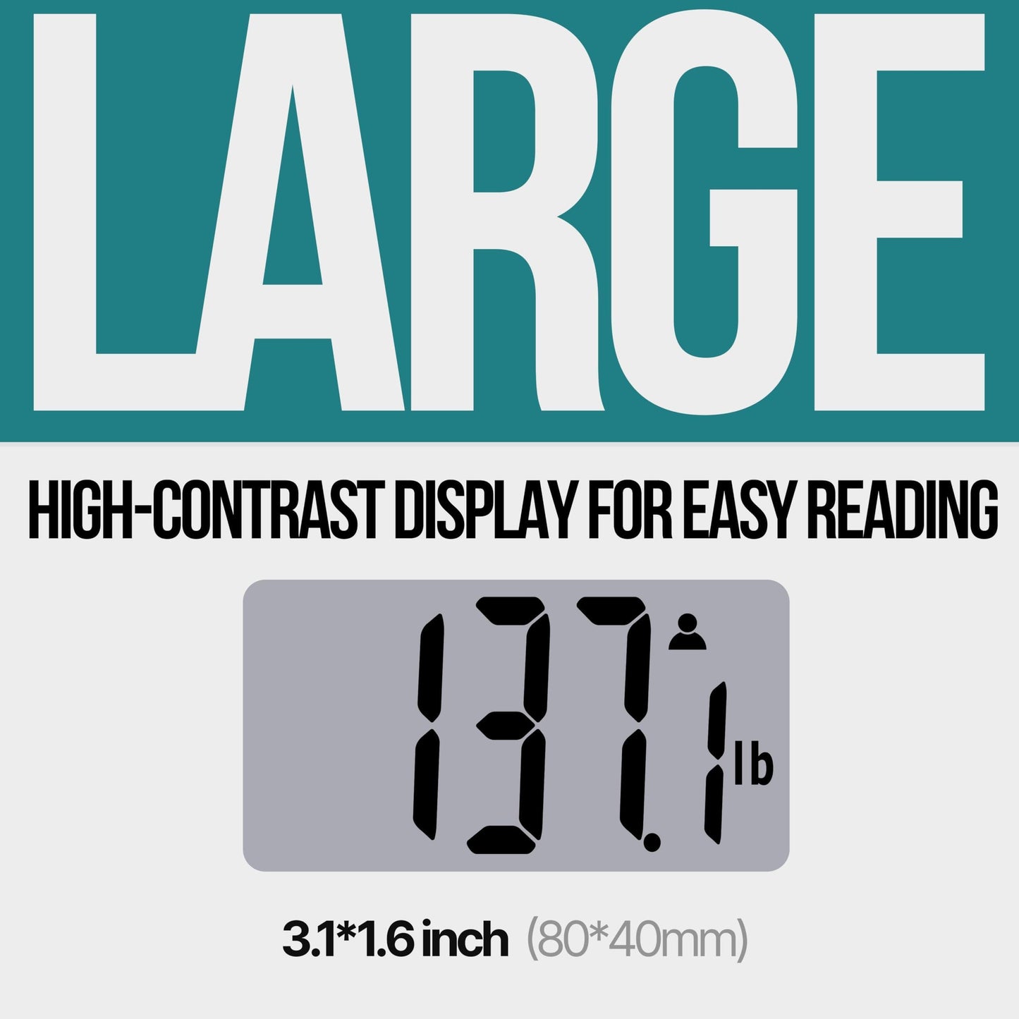 Digital Bathroom Scale for Body Weight Large Platform 12 Inch 30Cm High