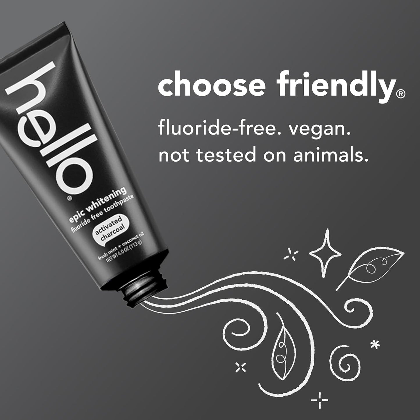 Activated Charcoal Toothpaste, Fluoride Free with Activated Charcoal, Teeth Whitening Toothpaste with Fresh Mint and Coconut Oil, No SLS, Vegan, Gluten Free, 3 Pack, 4 OZ Tubes