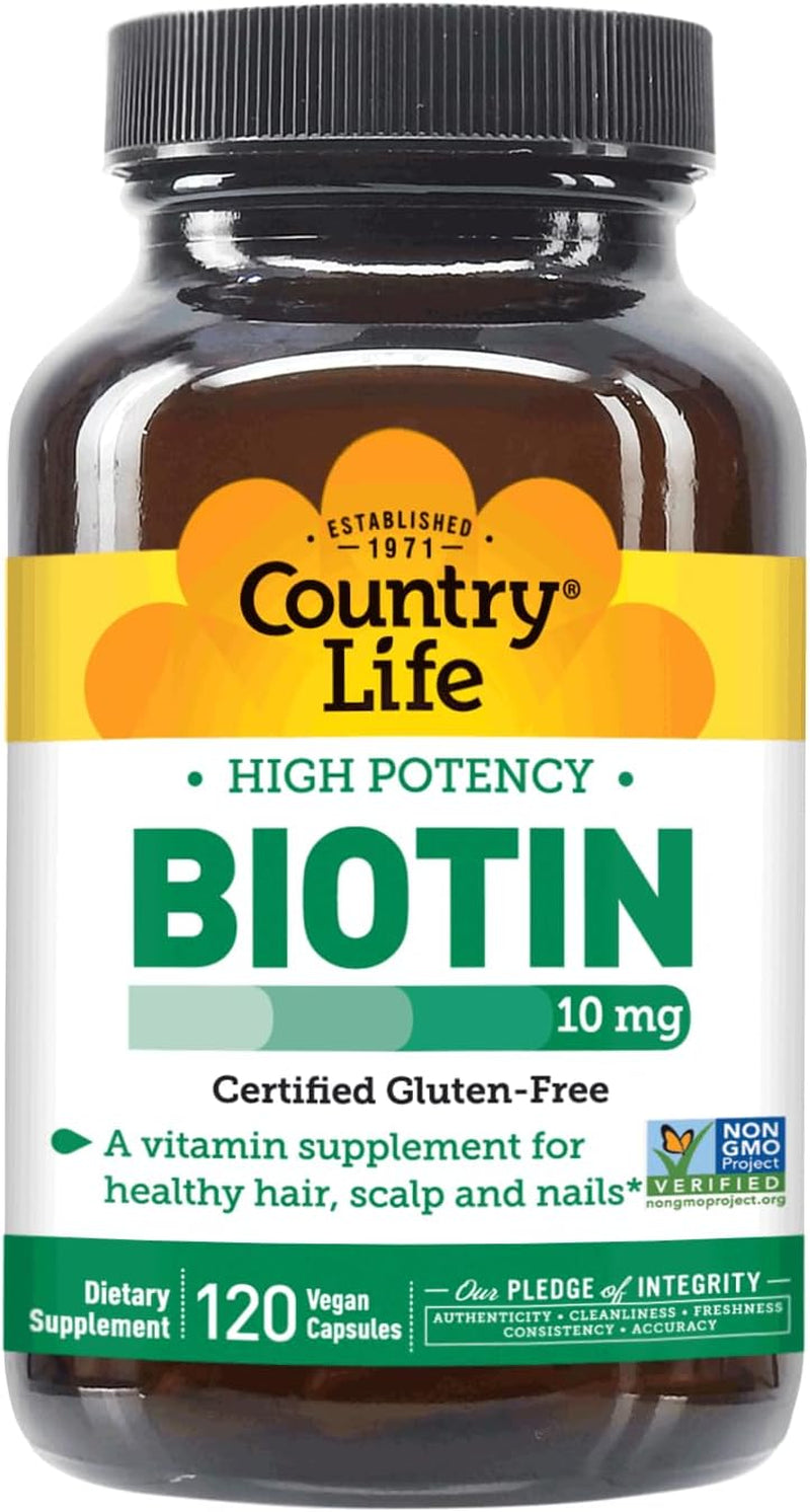 High-Potency Biotin 10Mg - Vegan & Gluten-Free Biotin Supplement for Skin & Nails, Energy Metabolism - Biotin 10000Mcg Capsules