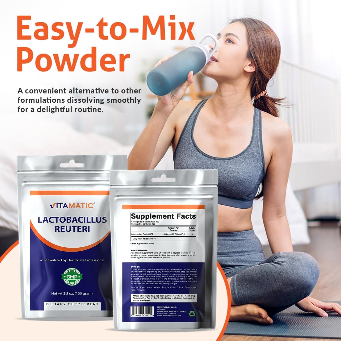 Lactobacillus Reuteri Probiotic Powder - Digestive Health Support - 100 Gram (3.5 OZ) - 100 Servings