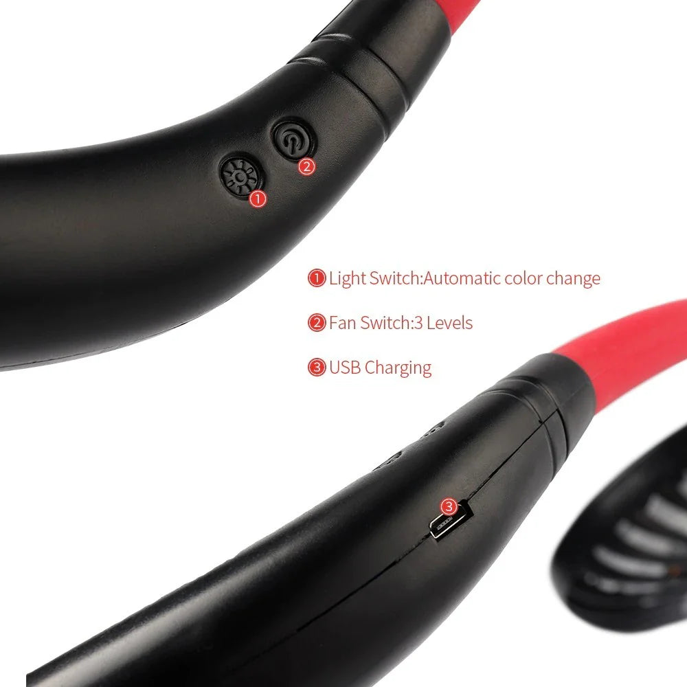 Mini Usb Rechargeable Portable Hanging Neckband Fan