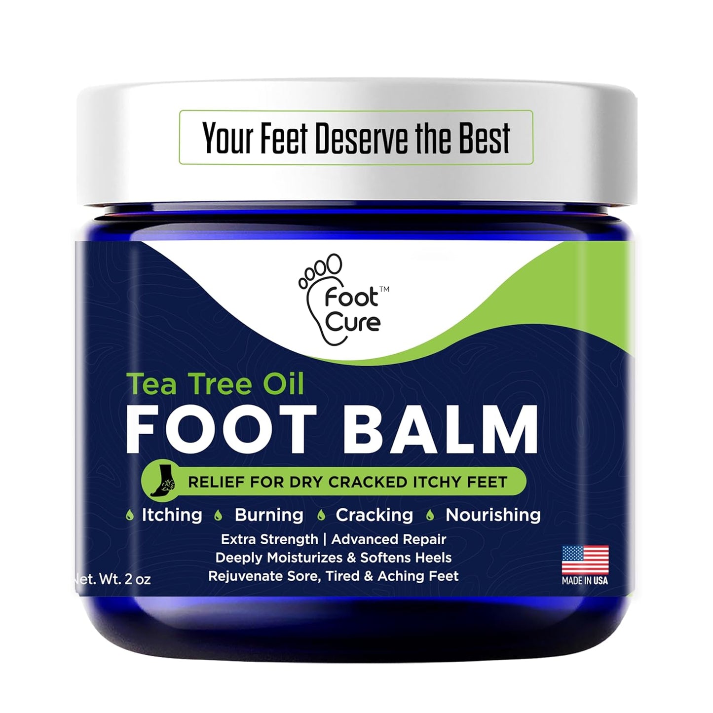 Tea Tree Oil Balm β Moisturizer for Dry Cracked Feet β Instantly Hydrates & Soothes Irritated Skin & Athlete'S Foot β Best Care for Women and Men β Made in USA