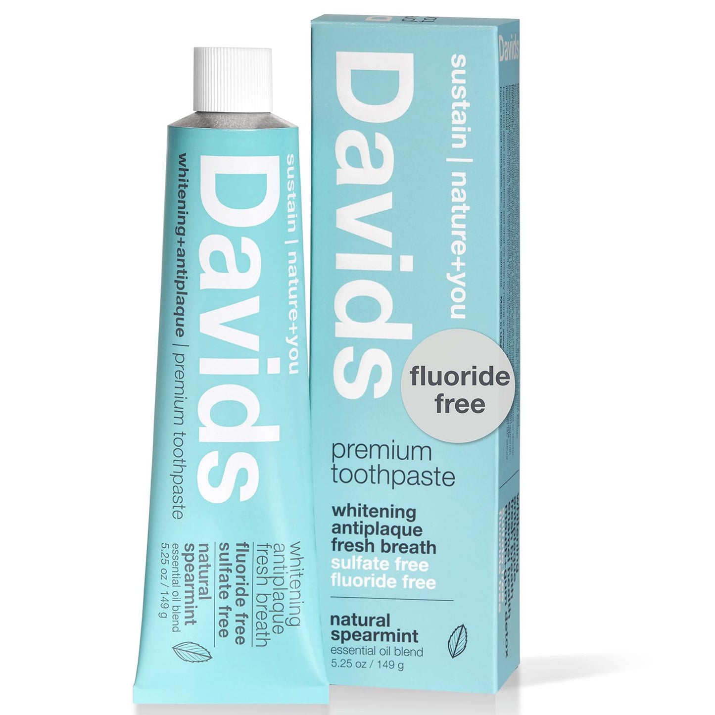 Fluoride Free Toothpaste, Teeth Whitening, Antiplaque, SLS (Sulfate) Free, Promotes Enamel Health, Mouth & Gum Detox, EWG Verified, Peppermint, 5.25Oz