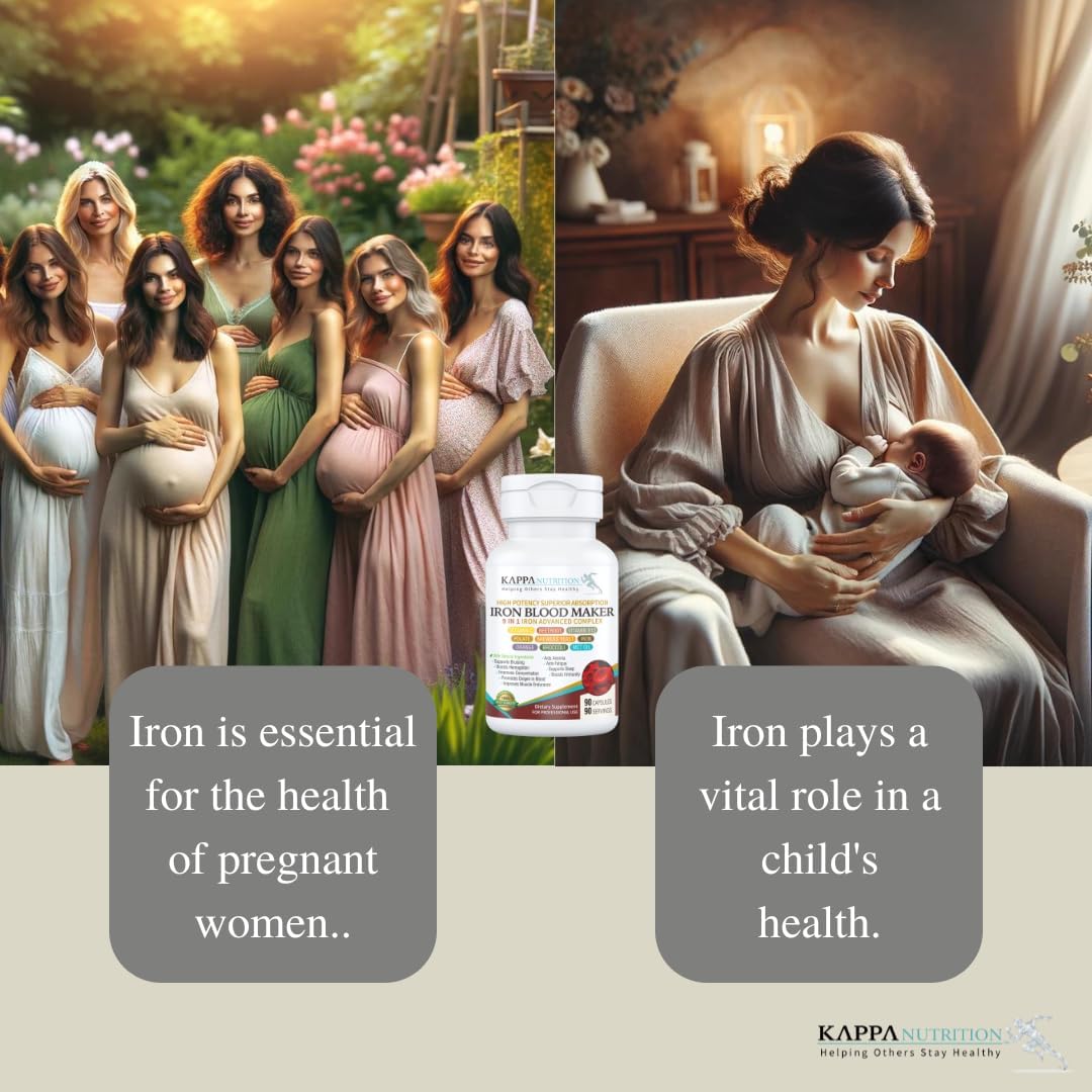 Iron 26Mg, Vitamin C & Orange 150Mg, Folate 667Mcg DFE, Vitamin B12, Beetroot, Brewers Yeast, Broccoli & MCT Oil 9 in 1 Advanced Complex (60 Capsules)