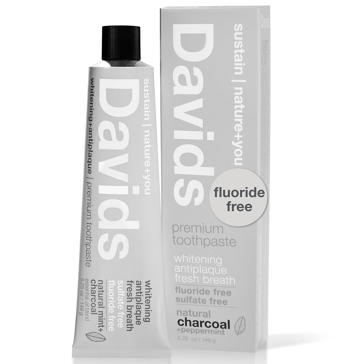 Fluoride Free Toothpaste, Teeth Whitening, Antiplaque, SLS (Sulfate) Free, Promotes Enamel Health, Mouth & Gum Detox, EWG Verified, Peppermint, 5.25Oz