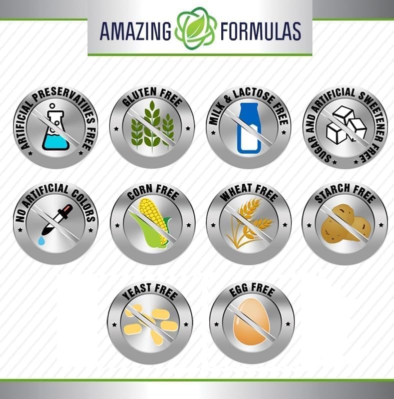 Amazing Formulas BCAA 2:1:1 1000 Mg per Serving | Capsules | Branched Chain Amino Acids Supplement | Non-Gmo | Gluten-Free | Made in USA (1 Pack, 250 Count)