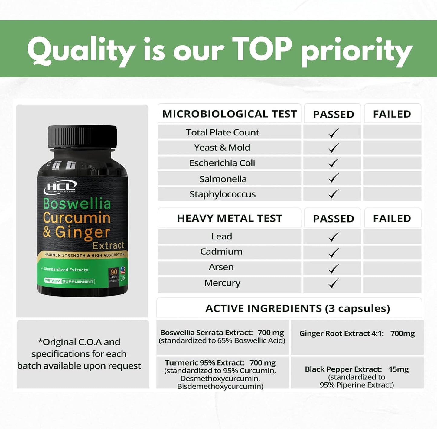 Boswellia Curcumin Ginger Extracts Supplement β Strong 95% Curcuminoids Natural