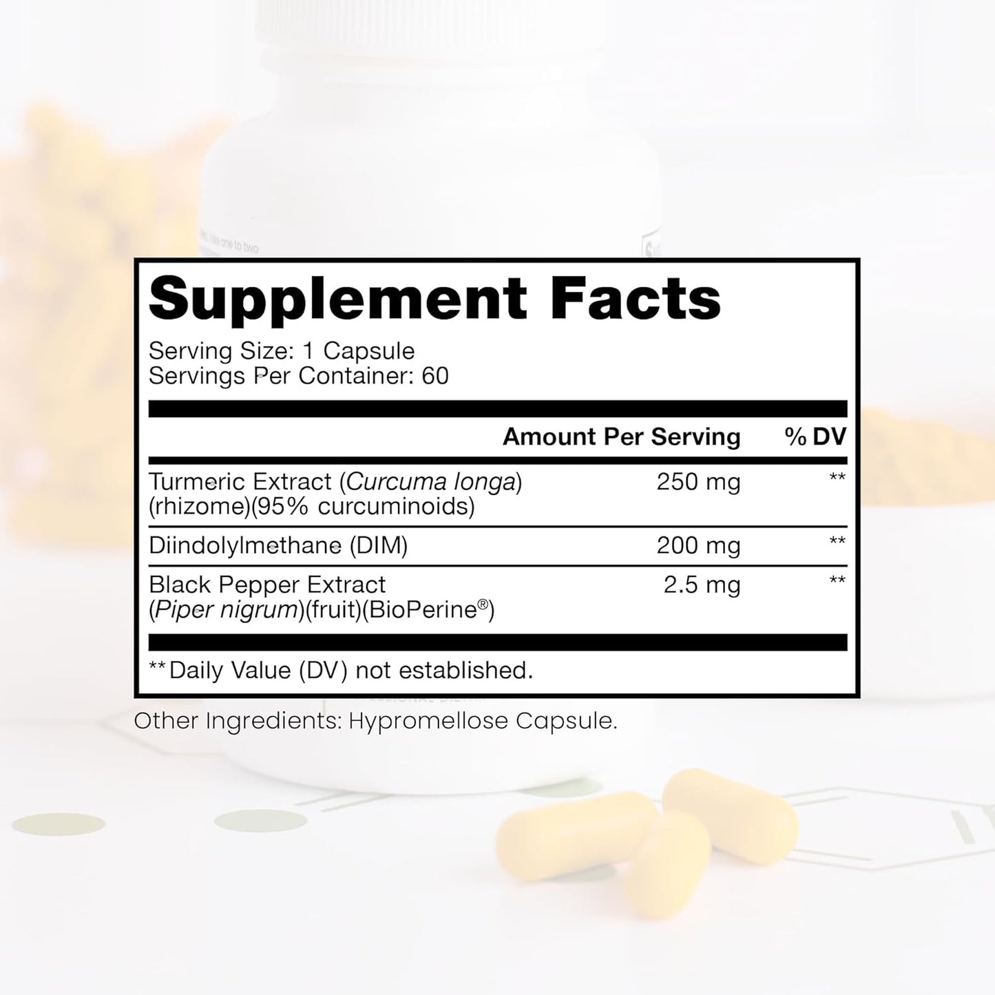 DIM 3+ | 60 Vegan Caps - 2 Month Supply | DIM, Curcumin & Bioperine, Supports Healthy Estrogen Metabolism in Men & Women, Antioxidant & Detoxification Support, Pharmaceutical Grade