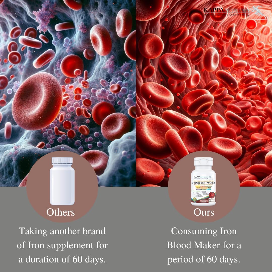 Iron 26Mg, Vitamin C & Orange 150Mg, Folate 667Mcg DFE, Vitamin B12, Beetroot, Brewers Yeast, Broccoli & MCT Oil 9 in 1 Advanced Complex (60 Capsules)