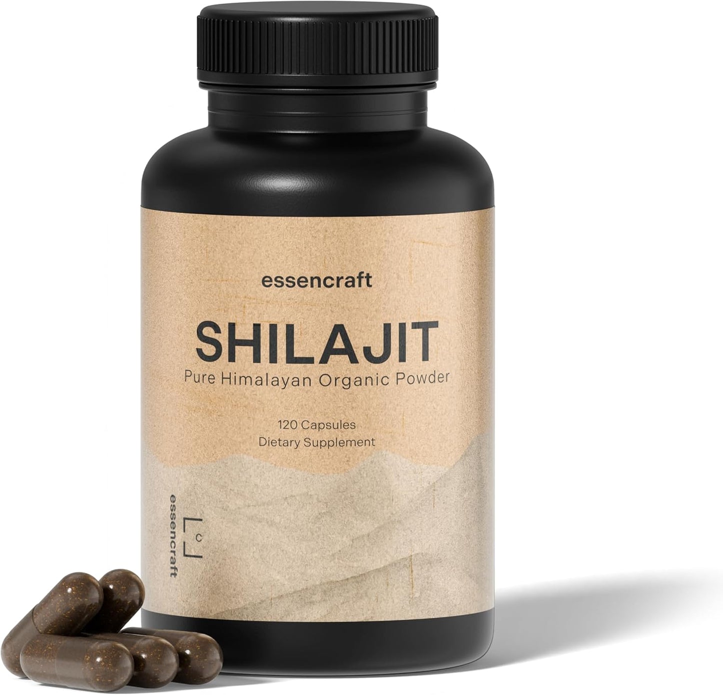 Organic Himalayan Shilajit Resin Extract - 1000Mg Max Potency, Lab Tested Pure Shilajit for Men & Women, 85+ Trace Minerals Fulvic Acid, Immune Support, Energy, Cognition, 2 Month Supply, 120 Capsules