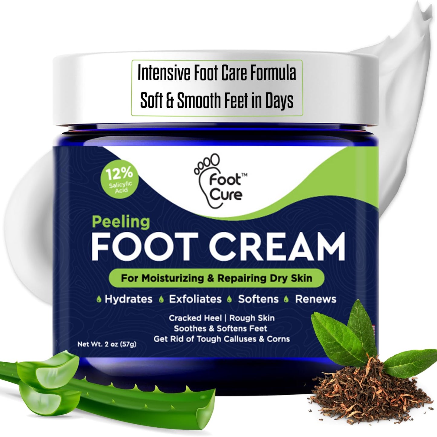 Tea Tree Oil Balm β Moisturizer for Dry Cracked Feet β Instantly Hydrates & Soothes Irritated Skin & Athlete'S Foot β Best Care for Women and Men β Made in USA