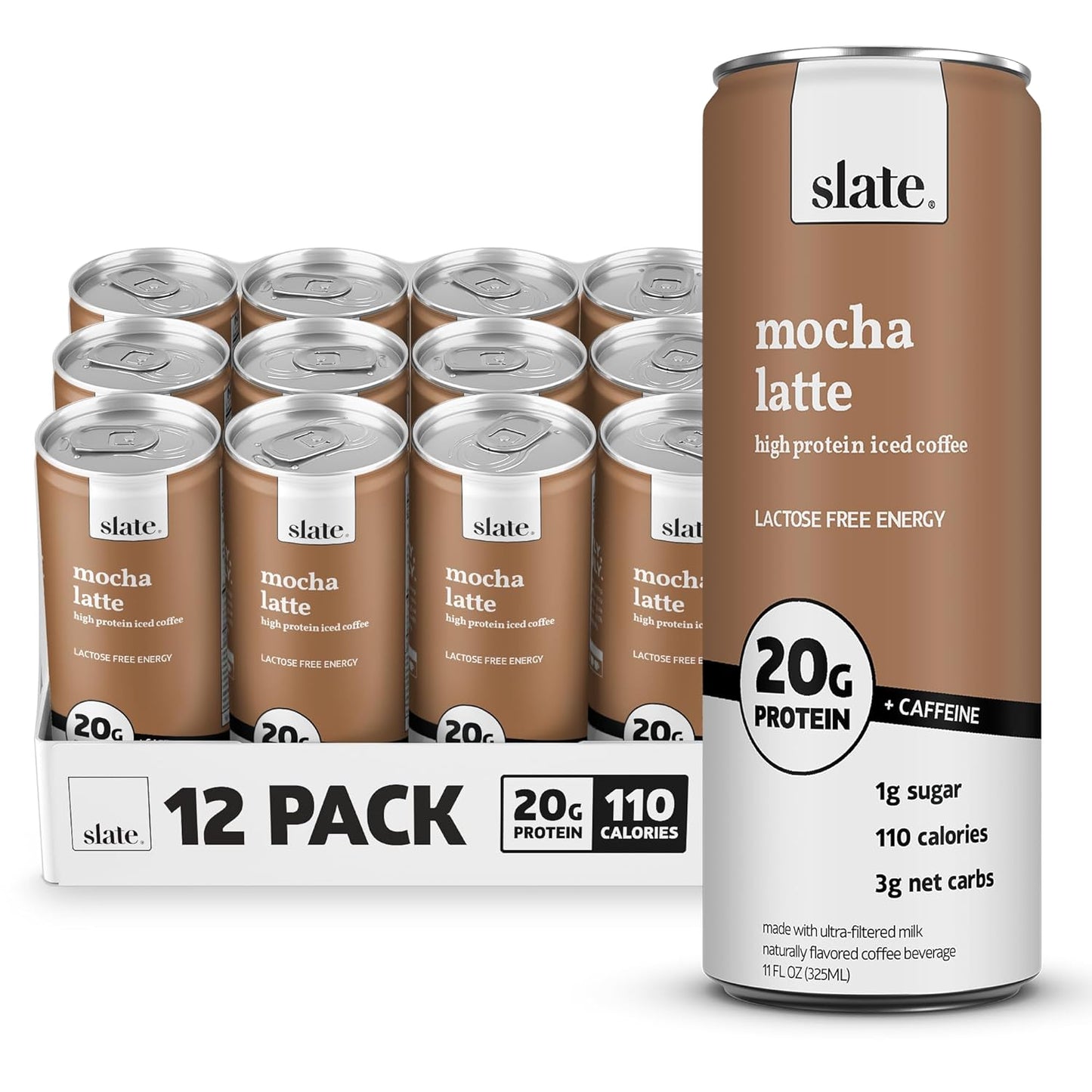 Milk - High Protein Milk Shake - Core Variety Pack - Classic Chocolate, Dark Chocolate, French Vanilla - Lactose Free, 20G Protein, 1G Sugar, 100 Calories, 1-2G Net Carbs - 11 Fl Oz, 12 Cans