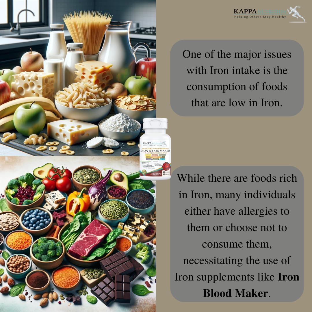 Iron 26Mg, Vitamin C & Orange 150Mg, Folate 667Mcg DFE, Vitamin B12, Beetroot, Brewers Yeast, Broccoli & MCT Oil 9 in 1 Advanced Complex (60 Capsules)