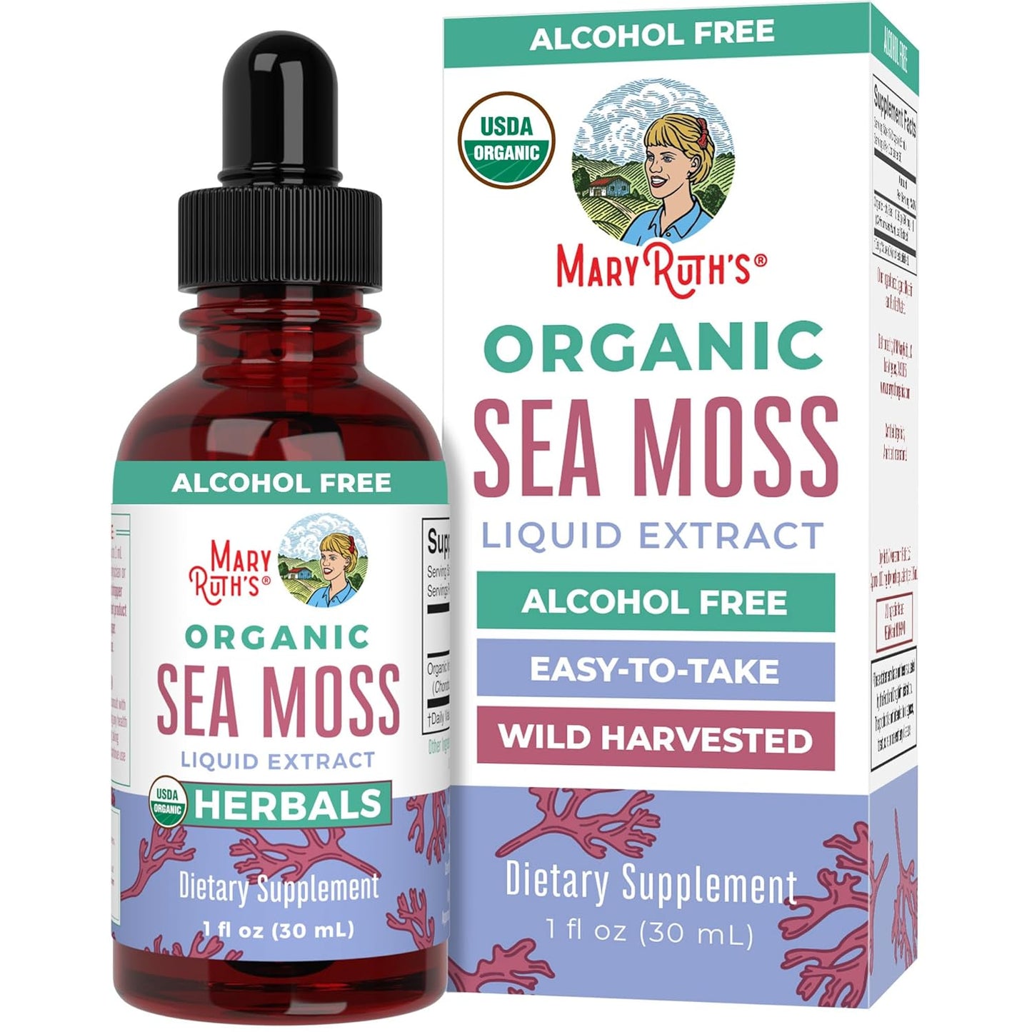 USDA Irish Sea Moss Liquid Drops | Organic Irish Moss | Chondrus Crispus | Formulated for Adults & Kids Ages 14+ | Unflavored | Sugar Free | Vegan | Non-Gmo | 1 Fl Oz