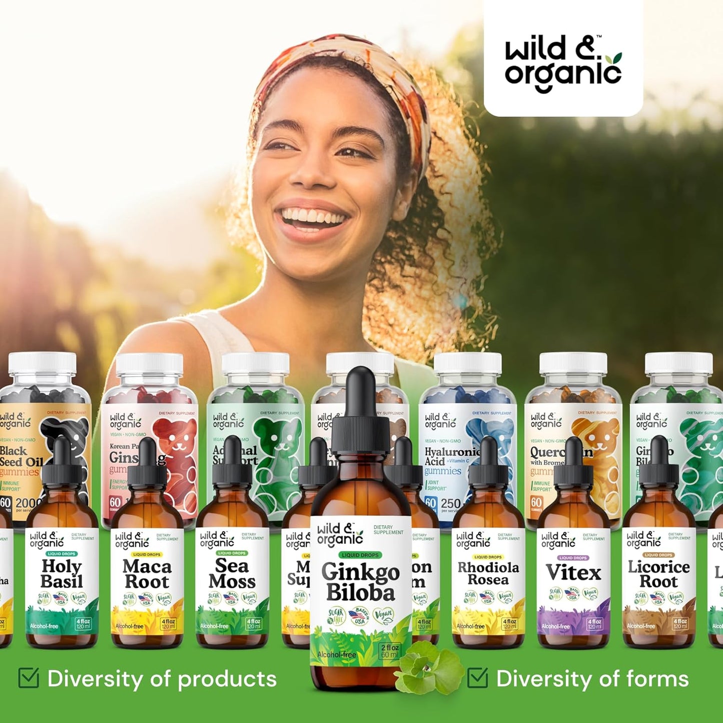 Ginkgo Biloba Tincture - Brain & Focus Support with Ginkgo Leaf Supplement - Vegan, Sugar & Alcohol-Free Herbal Extract Tincture - 2 Fl Oz