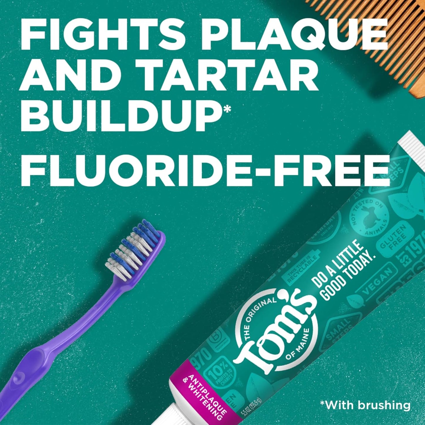 Fluoride-Free Antiplaque & Whitening Natural Toothpaste, Peppermint, 5.5 Oz. (Pack of 2)