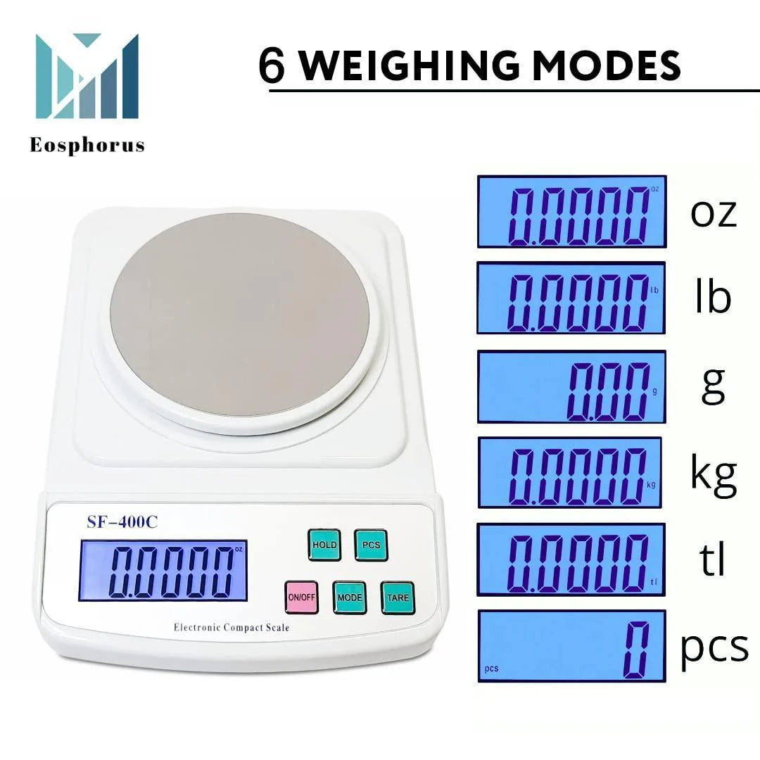 Ounce and Gram Scale 0.01G Accuracy Mass Balance Chemistry Digital Scale Electronic LCD Science Lab Laboratory Digital Scale USB Charger and AC DC Adapter Included