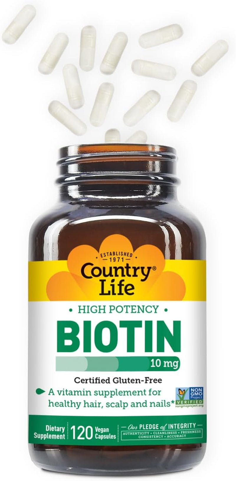 High-Potency Biotin 10Mg - Vegan & Gluten-Free Biotin Supplement for Skin & Nails, Energy Metabolism - Biotin 10000Mcg Capsules