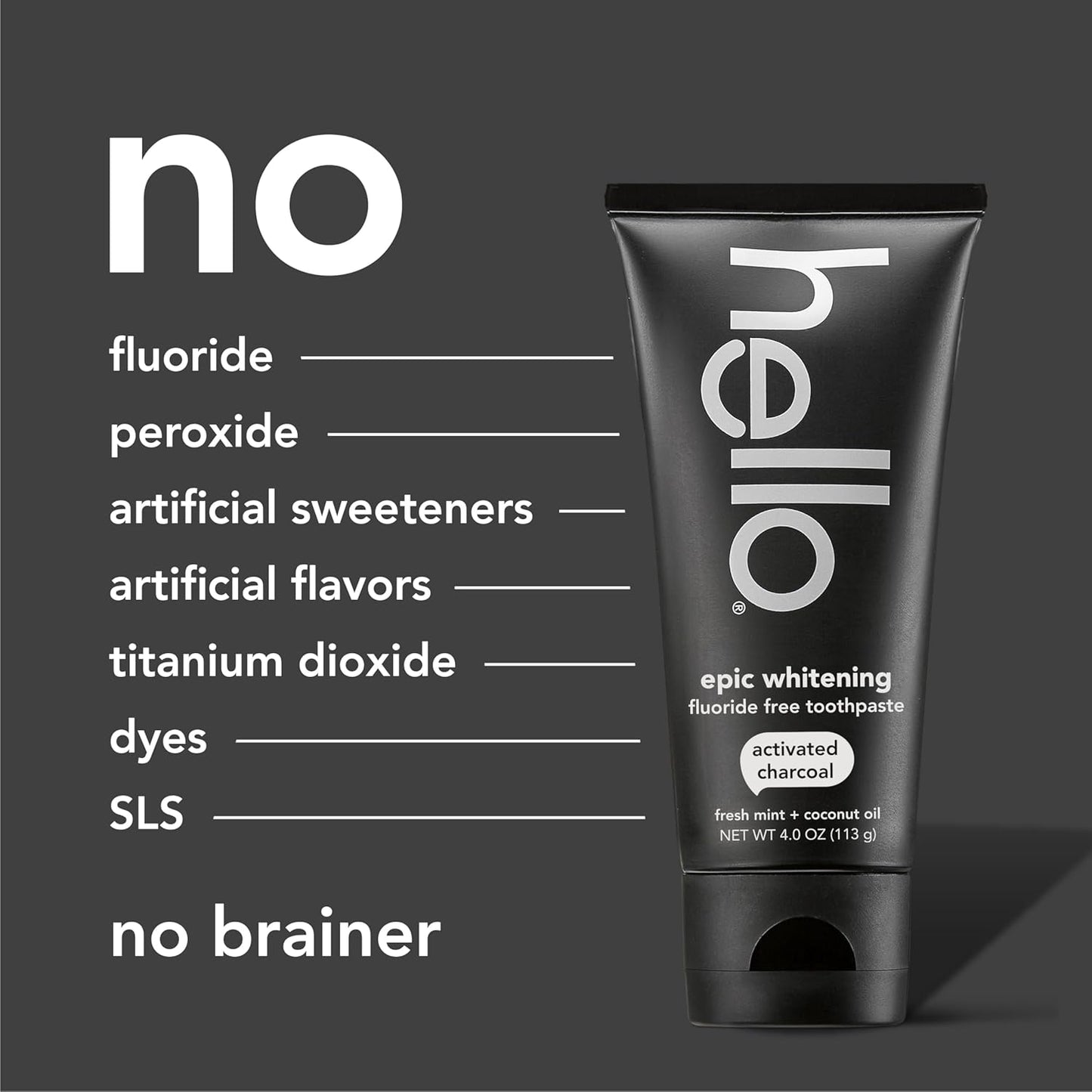 Activated Charcoal Toothpaste, Fluoride Free with Activated Charcoal, Teeth Whitening Toothpaste with Fresh Mint and Coconut Oil, No SLS, Vegan, Gluten Free, 3 Pack, 4 OZ Tubes