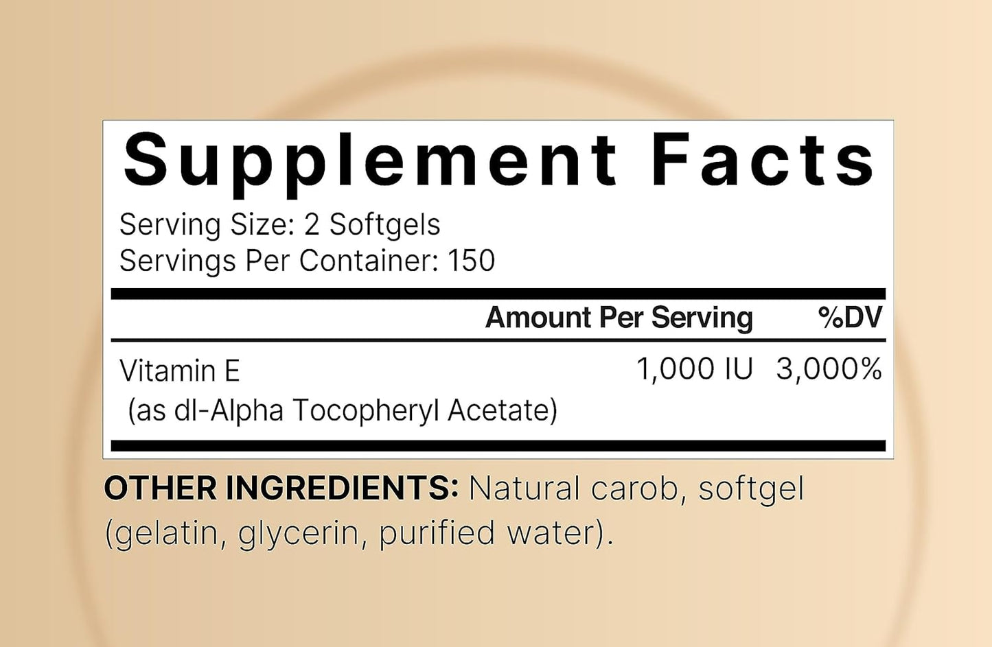 Vitamin E Oil Softgels, 1,000 IU per Serving, 300 Pills | Essential Antioxidant Supplements, Easily Absorbed Form β Supports Skin, Heart, & Immune Health β Non-Gmo