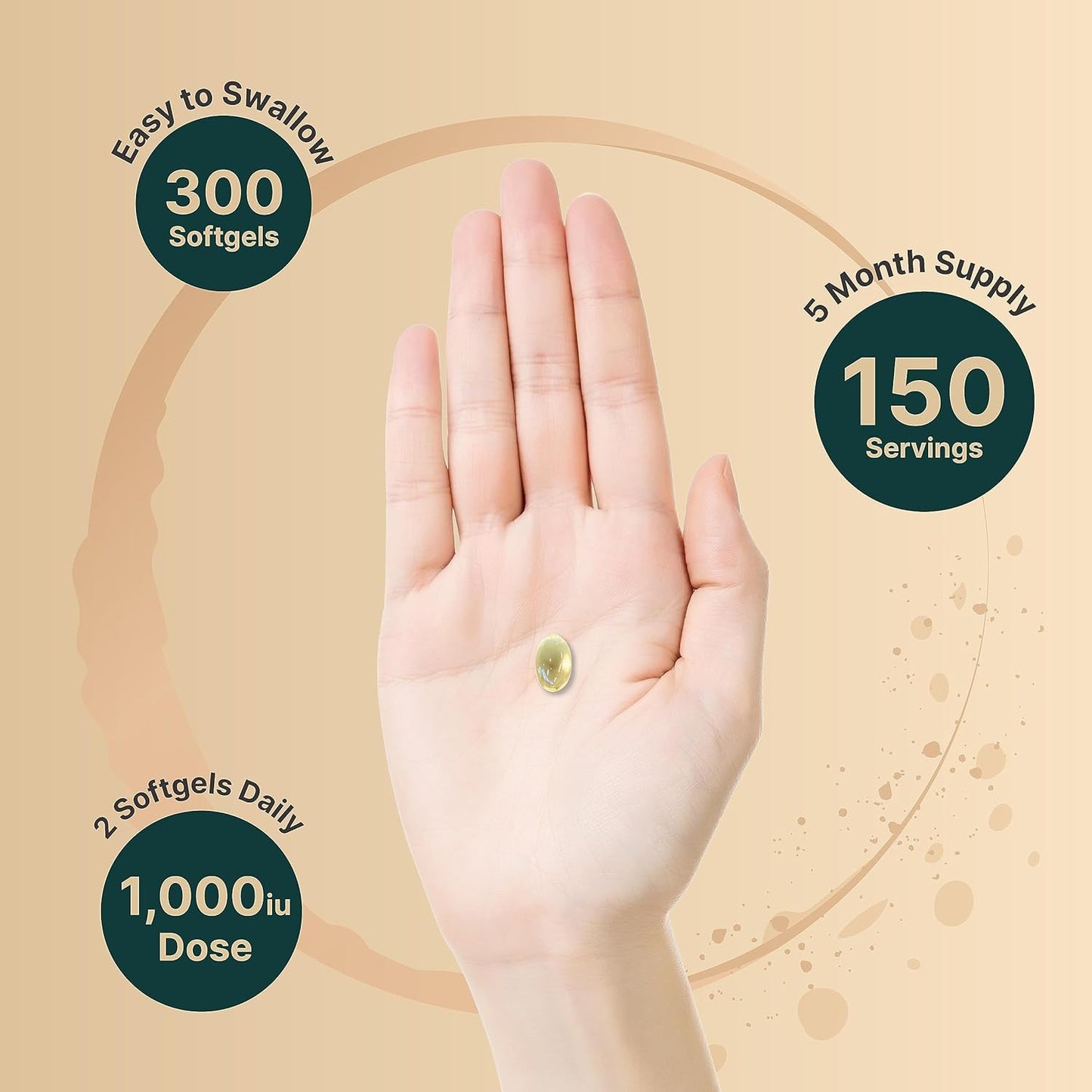Vitamin E Oil Softgels, 1,000 IU per Serving, 300 Pills | Essential Antioxidant Supplements, Easily Absorbed Form β Supports Skin, Heart, & Immune Health β Non-Gmo