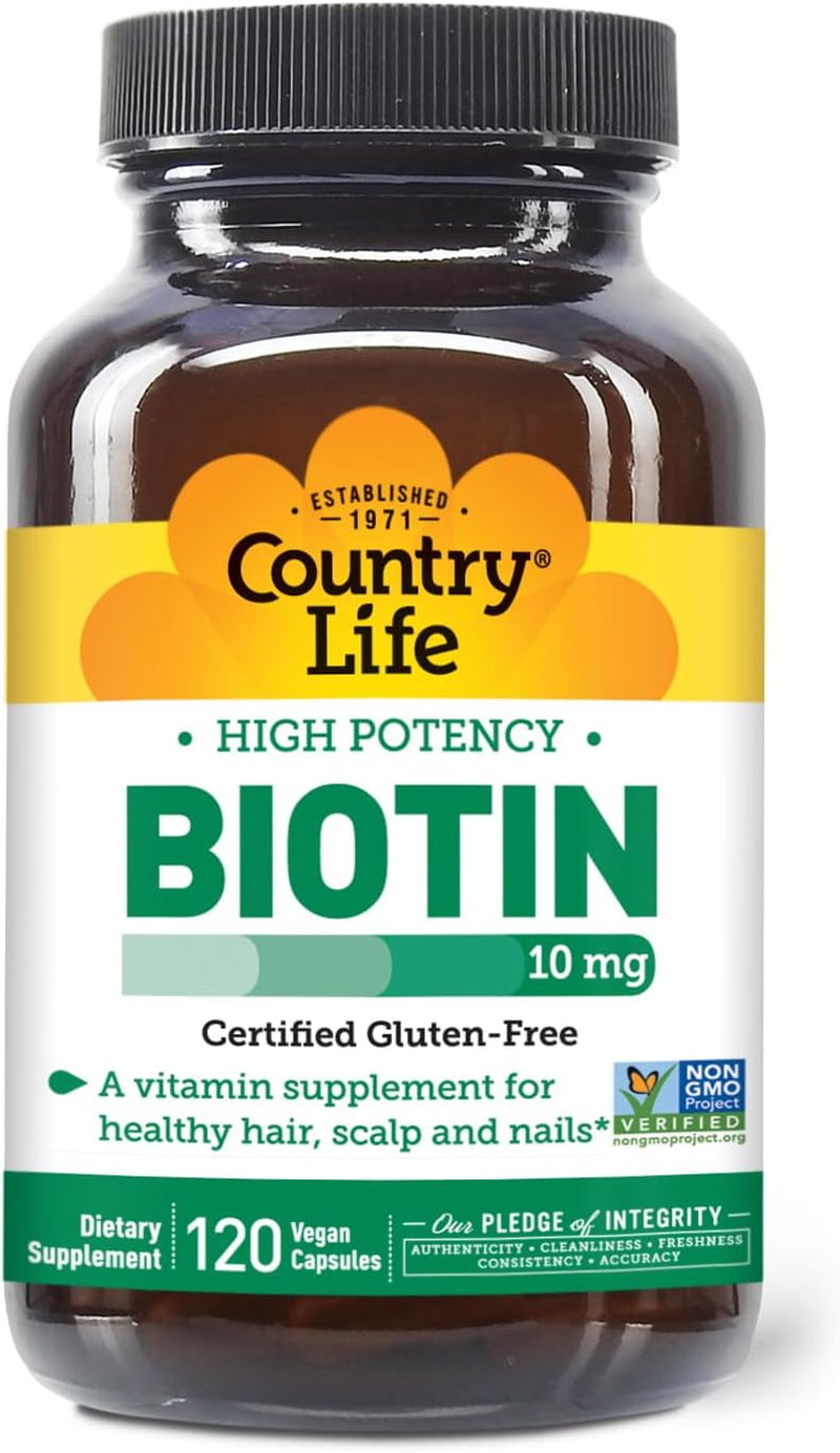 High-Potency Biotin 10Mg - Vegan & Gluten-Free Biotin Supplement for Skin & Nails, Energy Metabolism - Biotin 10000Mcg Capsules