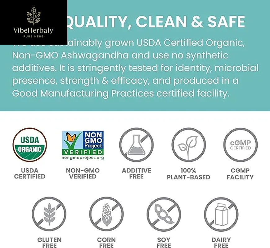 Organic Ashwagandha Powder, Adaptogenic Superfood for Protein Shakes & Smoothies, 7.9 Oz, 3 Month Supply