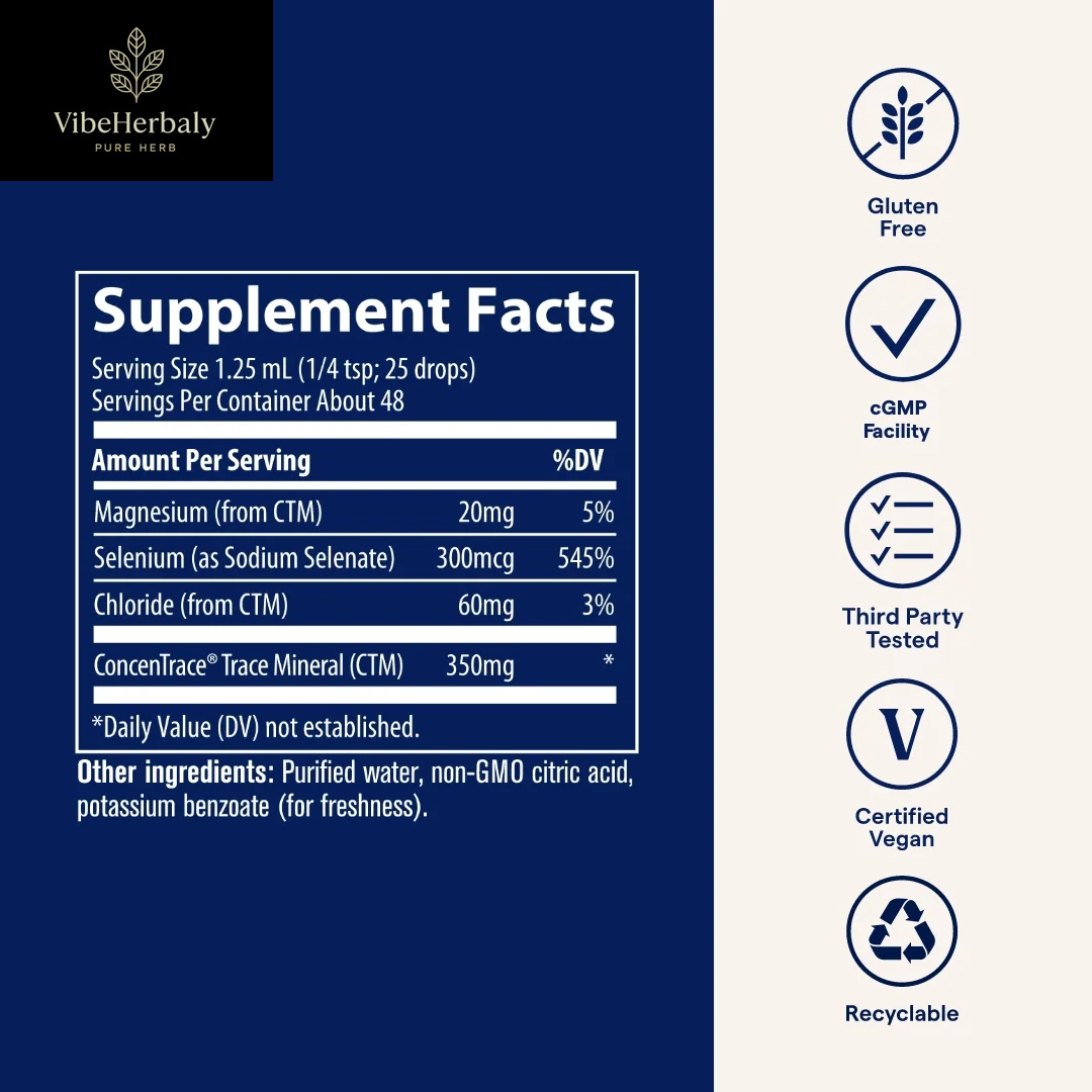 Ionic Selenium 300 Mcg - Liquid Dietary Supplement with Magnesium & Selenium - Mineral Supplement to Support Healthy Immune & Thyroid Function - 2 Fl Oz (About 48 Servings)