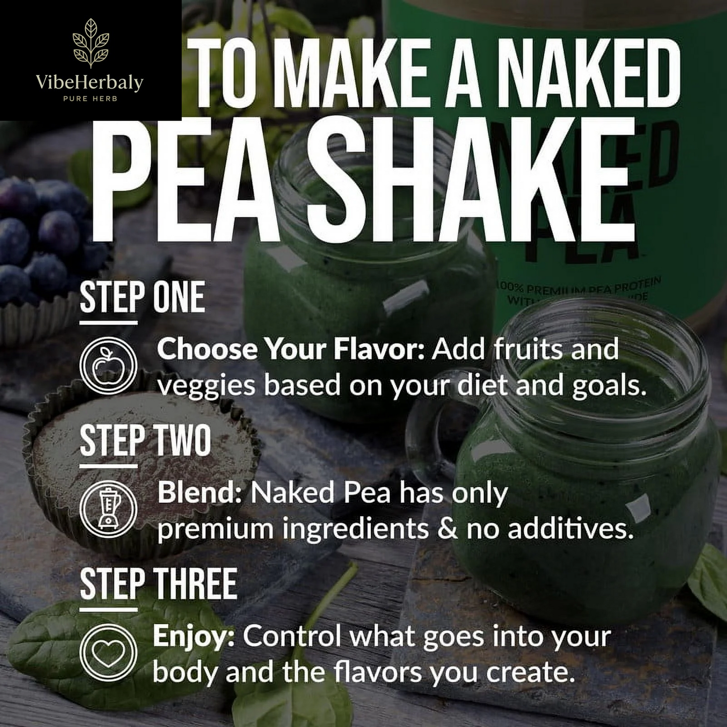 Naked Pea - Chocolate Peanut Butter Pea Protein, Only Six Ingredients, Gluten Free Vegan Protein, 5LB