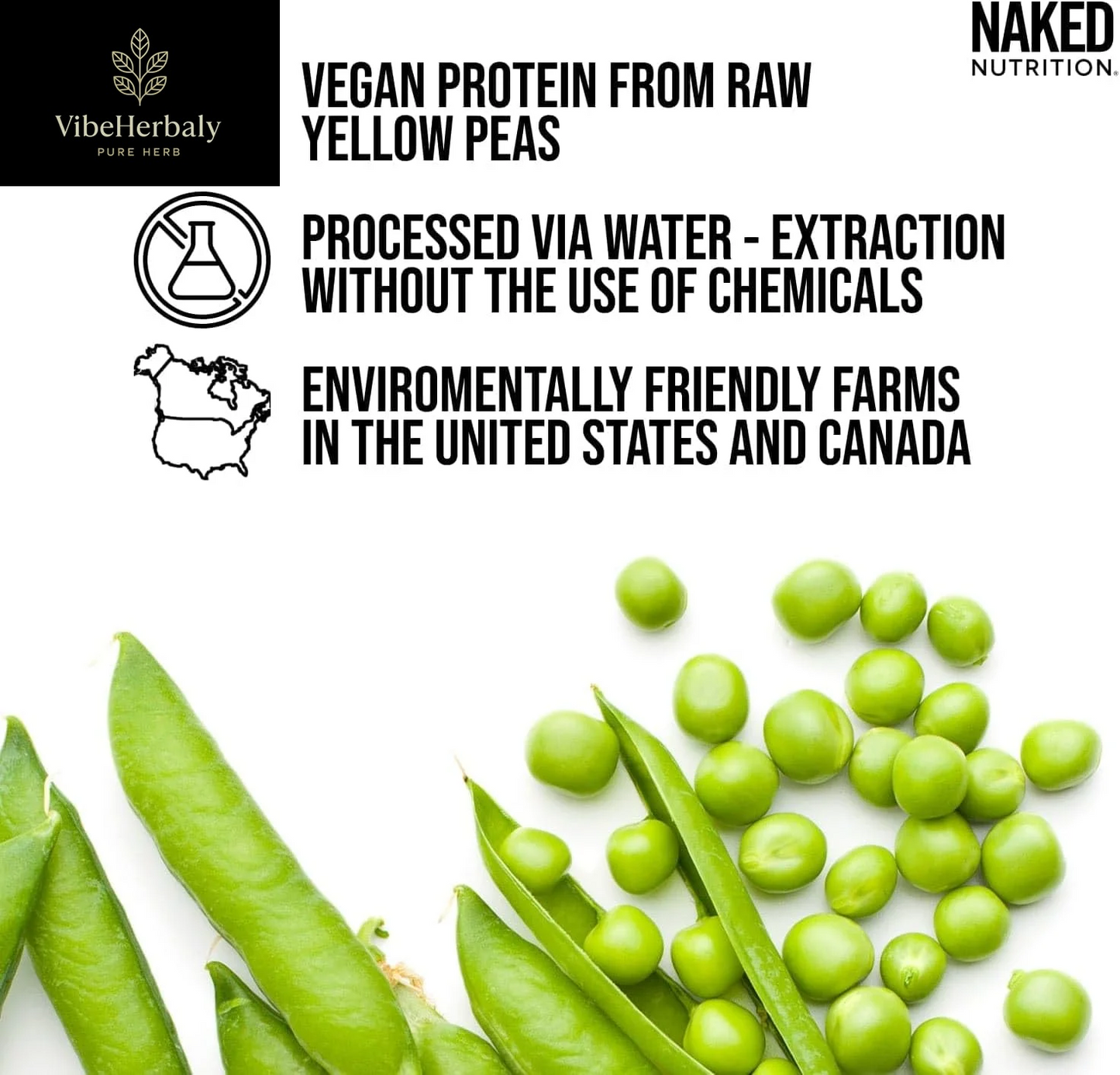 Naked Pea - Double Chocolate Pea Protein, Vegan Protein, Organic Cocoa, Gluten-Free, 5LB