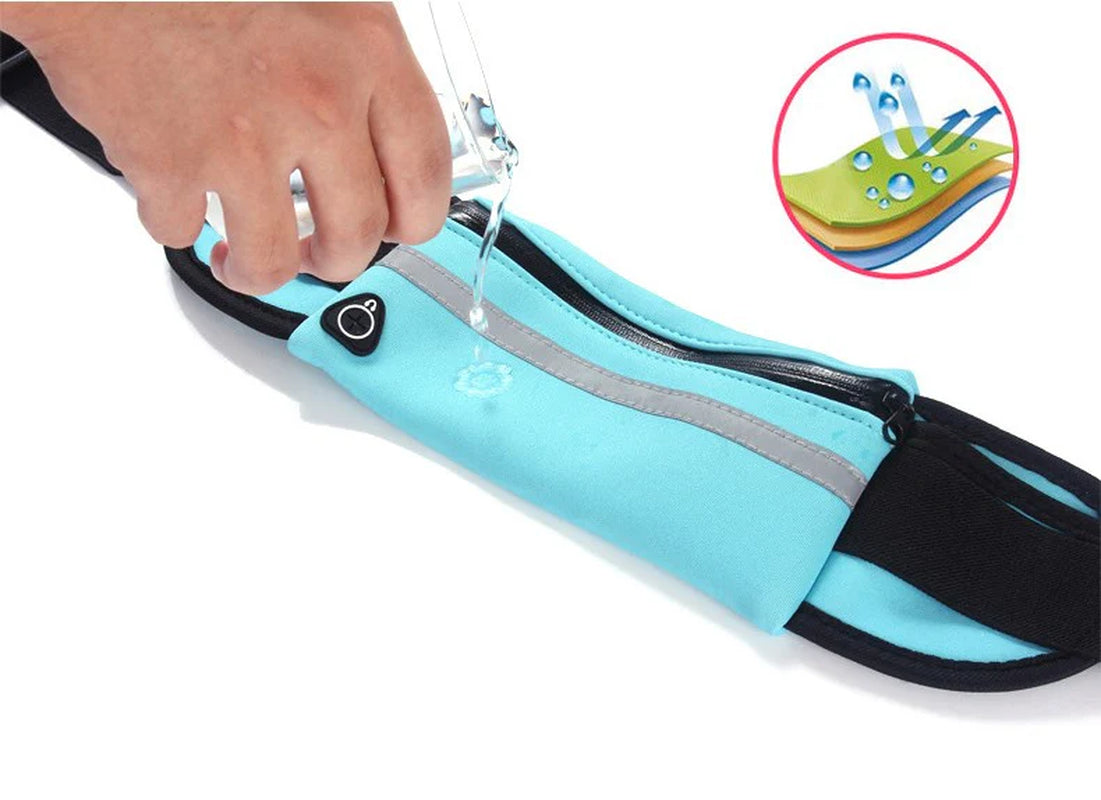 Jupitergear Sports Running Belt and Travel Fanny Pack for Jogging, Cycling and Outdoors with Water Resistant Pockets