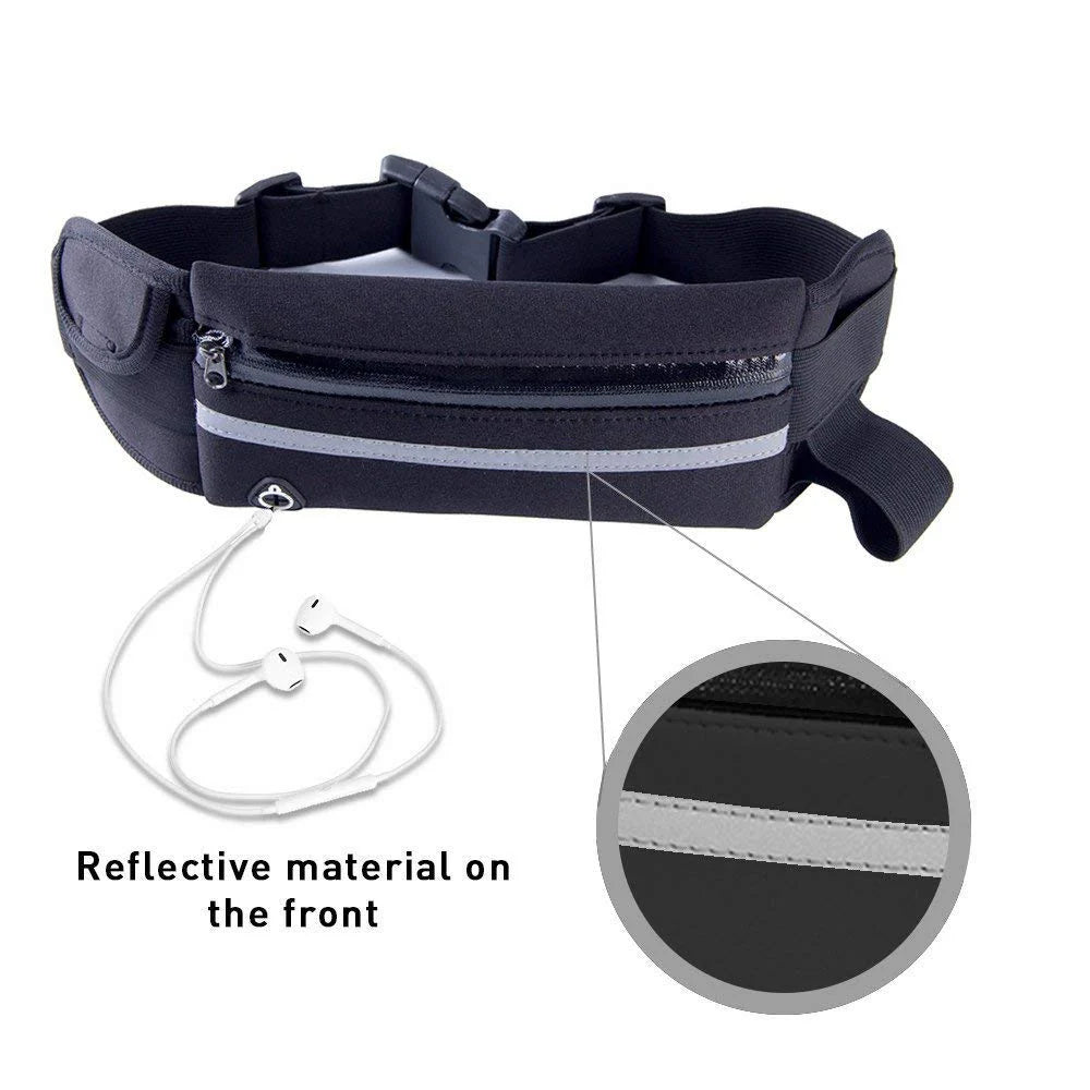 Jupitergear Sports Running Belt and Travel Fanny Pack for Jogging, Cycling and Outdoors with Water Resistant Pockets