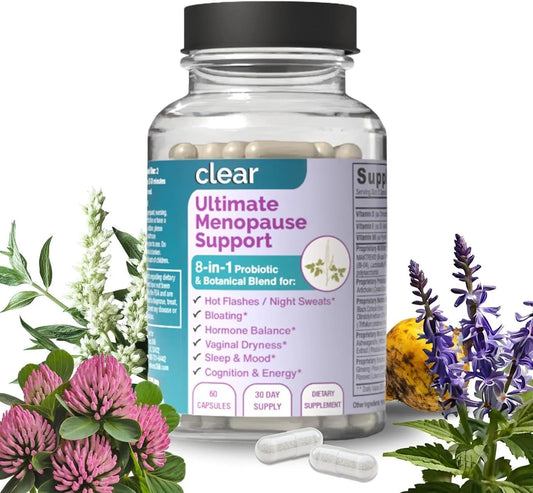 Clear Ultimate Menopause Support Symptom Relief 8In1 Probiotic 60 Capsules