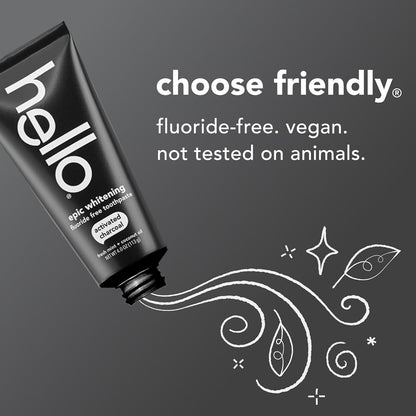 Activated Charcoal Toothpaste, Fluoride Free with Activated Charcoal, Teeth Whitening Toothpaste with Fresh Mint and Coconut Oil, No SLS, Vegan, Gluten Free, 3 Pack, 4 OZ Tubes