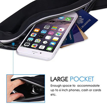 Jupitergear Dual Pocket Running Belt Sports and Travel Fanny Pack for Jogging, Cycling and Outdoors
