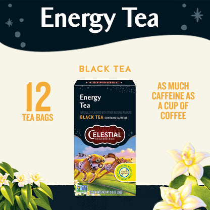 High Caffeine Energy Black Tea Bags (12 Count)
