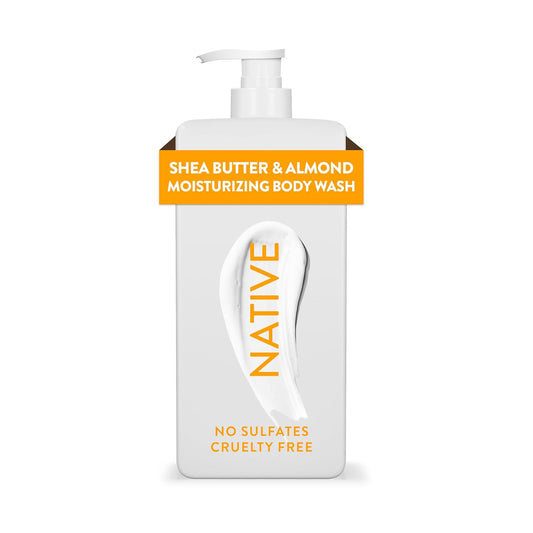 Moisturizing Body Wash Contains Naturally Derived Ingredients | for Women & Men, Sulfate, Paraben, & Dye Free Leaving Skin Soft and Hydrated | Shea Butter & Almond 18 Oz