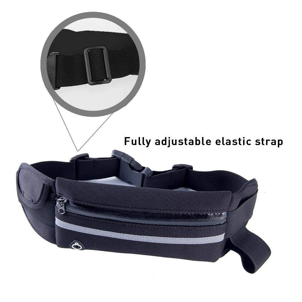 Jupitergear Sports Running Belt and Travel Fanny Pack for Jogging, Cycling and Outdoors with Water Resistant Pockets