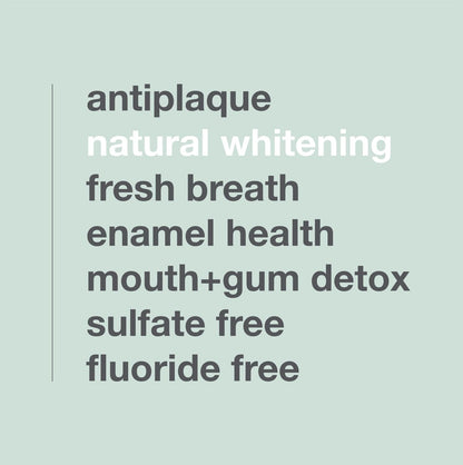 Fluoride Free Toothpaste, Teeth Whitening, Antiplaque, SLS (Sulfate) Free, Promotes Enamel Health, Mouth & Gum Detox, EWG Verified, Peppermint, 5.25Oz