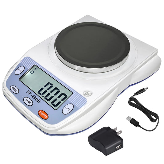Eosphorus Science Digital Scale Lab Balance Gram Scale 0.01G Accuracy Electronic Scale Laboratory Digital Scale Chemistry Jewelry – Carats, Ounces and Grams Scale (SF 400D R W)