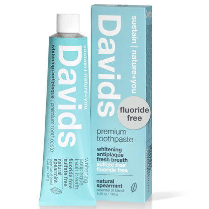 Fluoride Free Toothpaste, Teeth Whitening, Antiplaque, SLS (Sulfate) Free, Promotes Enamel Health, Mouth & Gum Detox, EWG Verified, Peppermint, 5.25Oz