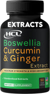 Boswellia Curcumin Ginger Extracts Supplement – Strong 95% Curcuminoids Natural