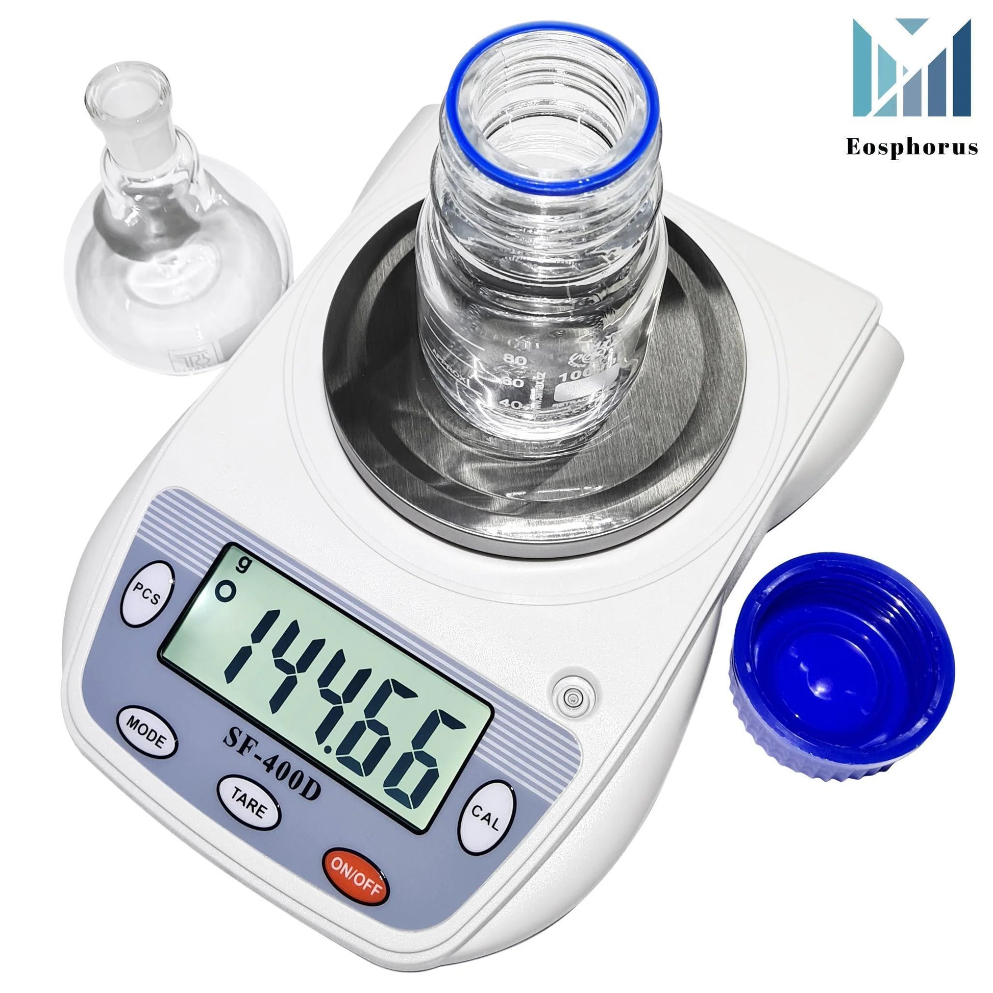 Eosphorus Science Digital Scale Lab Balance Gram Scale 0.01G Accuracy Electronic Scale Laboratory Digital Scale Chemistry Jewelry – Carats, Ounces and Grams Scale (SF 400D R W)