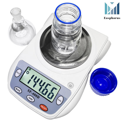 Eosphorus Science Digital Scale Lab Balance Gram Scale 0.01G Accuracy Electronic Scale Laboratory Digital Scale Chemistry Jewelry – Carats, Ounces and Grams Scale (SF 400D R W)