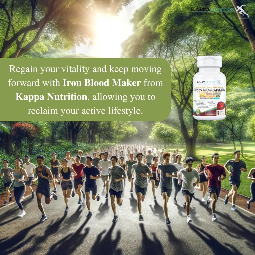 Iron 26Mg, Vitamin C & Orange 150Mg, Folate 667Mcg DFE, Vitamin B12, Beetroot, Brewers Yeast, Broccoli & MCT Oil 9 in 1 Advanced Complex (60 Capsules)