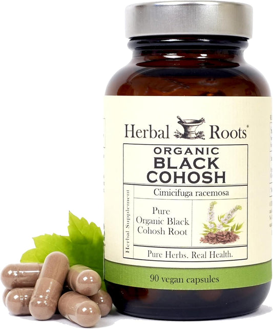 Organic Black Cohosh Root | Extra Strength | Menopause and Menstrual Support for Women | 90 Capsules, Vegan