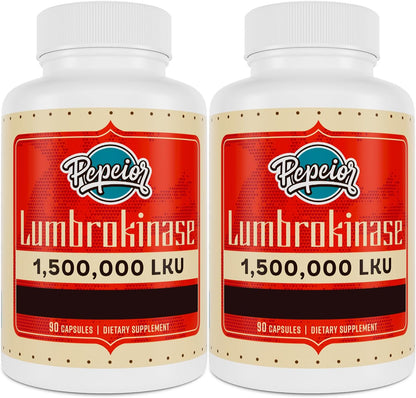 Lumbrokinase 200Mg (Max Activity 1,500,000 LKU) - Lumbrokinase Enzymes Supplement, More Effective than Nattokinase - 90 Capsules