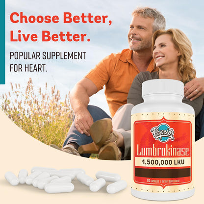 Lumbrokinase 200Mg (Max Activity 1,500,000 LKU) - Lumbrokinase Enzymes Supplement, More Effective than Nattokinase - 90 Capsules