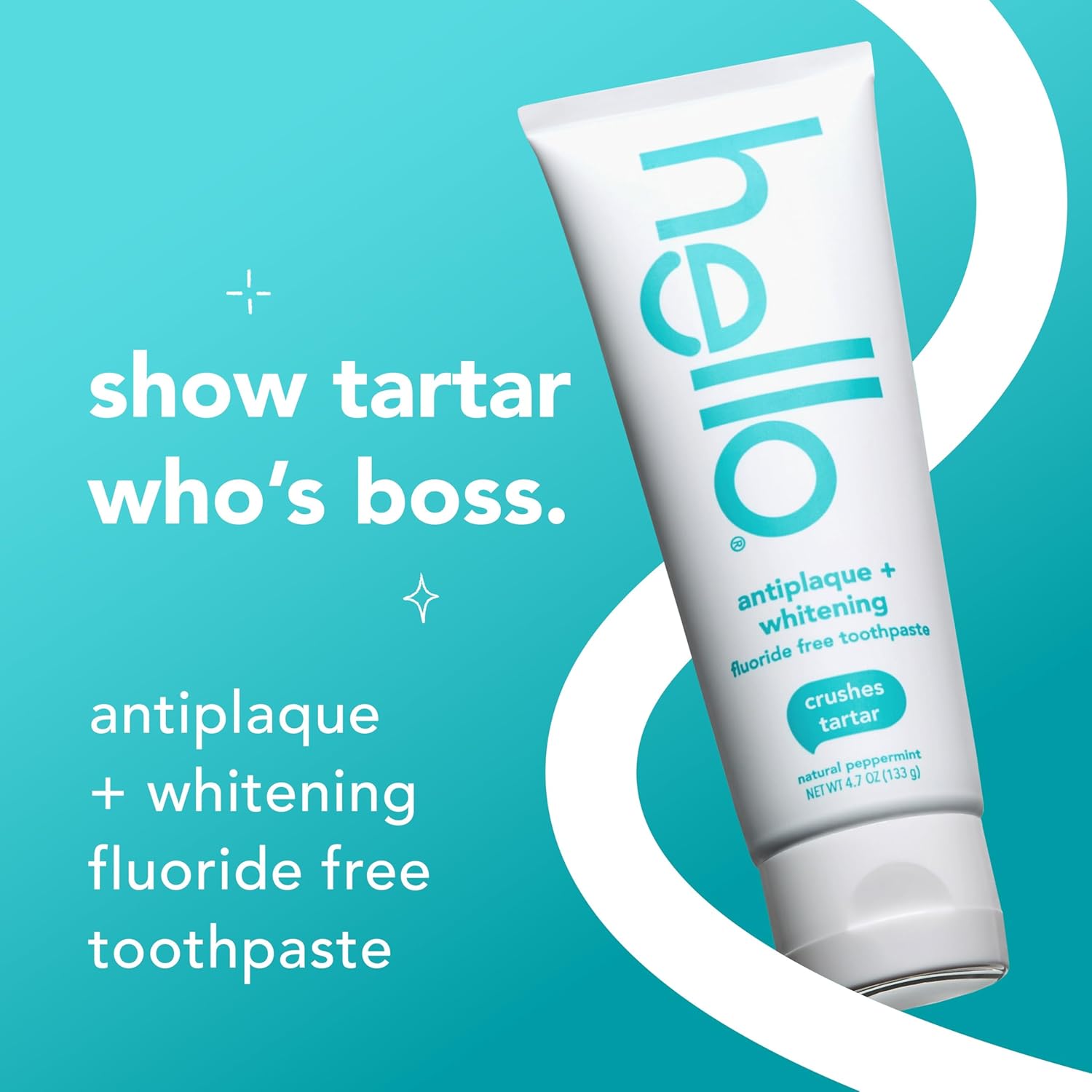 Antiplaque Toothpaste, Fluoride Free for Teeth Whitening with Natural Peppermint Flavor and Tea Tree Oil, Peroxide Free, Gluten Free, SLS Free, 3 Pack, 4.7 OZ Tubes